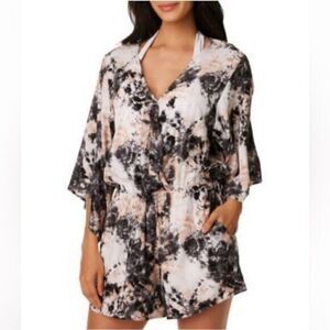 718 Bar III Women's Wet'n Wild Romper Cover Up Swimsuit Black sz S